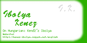 ibolya kenez business card